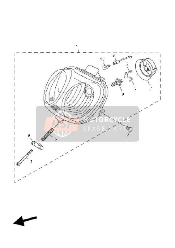 Yamaha YN50F T4 NEOS 2011 Headlight for a 2011 Yamaha YN50F T4 NEOS